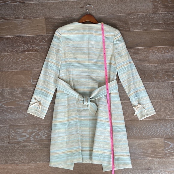 NEW! Classiques Entier Striped Cotton Blend Dress Coat | Multi Color | 8 - Picture 4 of 8